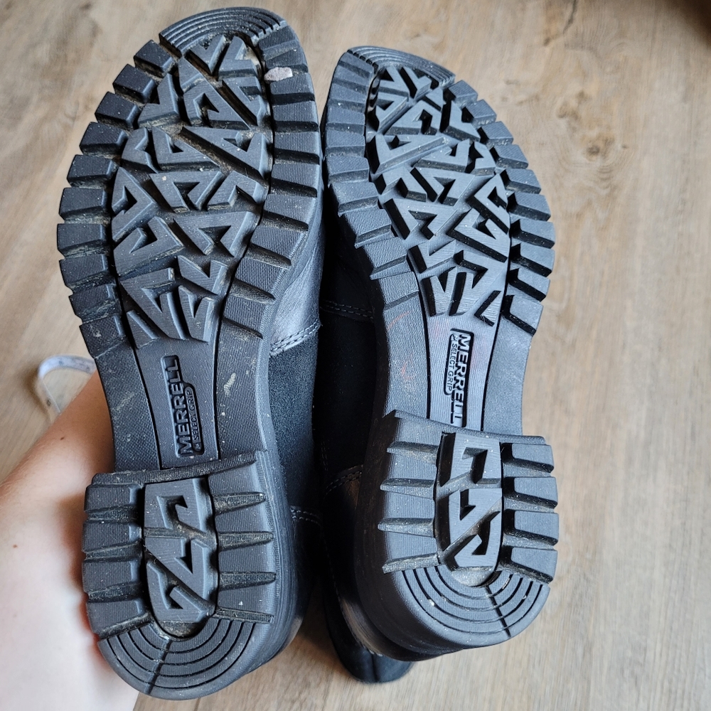 Merrell Black Leather & Suede Mid-Calf Winter Boots - Picture 9 of 11